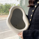 An irregular shaped ceramic makeup mirror simple design desktop decorative mirror bedroom living room dressing mirror decorative