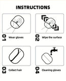 Upgrade Edition Large Pet Static Hair Removal Gloves - Black Polypropylene Cat Grooming Gloves with Yellow Accents