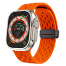 Silicone Bracelet Correa For Apple Watch Ultra band 46mm 49mm 45mm 44mm 42mm 40mm 41mm Magnetic Strap iWatch Series 10 9 8 SE 7