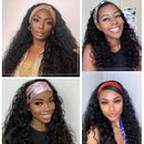 Jerry Curly Half Wig Human Hair Brazilian Deep Wave Curly Half Wig Human Hair 3 IN 1 Seamless Clip Ins Flip Over Drawstring Half Wig 200% Density Full Machine Made for Women Ready to Wear On Clearance Sale Pre Plucked Wig Par