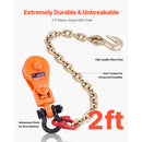 SucceBuy 2T Snatch Block Pulley System with G80 Chain & Swivel Shackle 3"Sheave for 3/8" Rope Towing Recovery on Truck Rollback