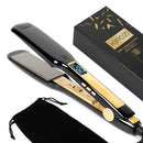 KIPOZI Professional Hair Straightener Titanium Flat Iron with Digital LCD Display Dual Voltage Instant Heating Curling Iron