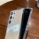 适用于三星S24 S23 Ultra S22 Plus A52 A53 A54 A34的Bling闪光镭射渐变彩虹爱心软壳透明手机壳