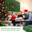 SucceBuy Artificial Boxwood Panel  24pcs 20x20/24x16 in Boxwood Hedge Wall Panels Artificial Grass Backdrop Wall Green Grass