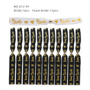 Bride Adjustable Wrist Strap with Sliding Buckle Team Bride Single Party Gold Sparkling Pink Ribbon Hen Party