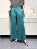 Miyake Summer Pants Women's Comfortable Casual 2025 New Loose Straight Leg Pants Wide Leg High Waist Slim Pleated Pants
