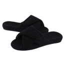 Comwarm Orthopedic House Slippers For Women Adjustable Indoor Slippers Fashion Open Toe Corduroy Bedroom Slides Fur Cotton Shoes