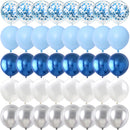 40PCS Silver Night Blue White Balloons Gender Reveal Wedding Valentine's Day Baby Shower Birthday Globos Party Decorations