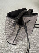 Spring summer casual natural straw leather shoulder strap bag
