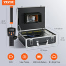 VEVOR Sewer Camera with 512Hz Locator IP68 9" Pipeline Inspection Camera w/DVR Function w/12 Adjustable LEDs and 16 GB SD Card