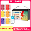 12V 100Ah Lifepo4 磷酸铁锂电池 100A BMS 适用于房车 太阳能 船用 拖钓马达 备用电源 31组 深循环锂电池