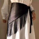 Women Retro Waistband Tassel Wide Waist Belt Fashion Triangle Tassel Corset Belt Shirt Dress Coat Decor Accessories
