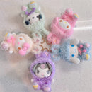 Easter Cute Hellokitty Kuromi Melody Cinnamoroll  Pochacco Turn Into Rabbit Plush Toys Cartoon Lovely Stuffed Dolls For Holiday