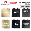 3DSWAY 3D打印机配件 Bambu Lab A1 mini 双面PEI构建板 光面纹理弹簧钢板 PEO/PET/PEY 184x184mm