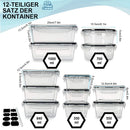 12pc Sealed refrigerator storage box with lid crisper Food Retain Freshness Transparent Storage Jar lunch box with lid
