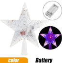 Christmas Star Tree Topper Lights LED Glowing Star Lamp Sparkling Night Light Xmas Tree Top Ornaments New Year Home Party Decor