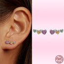Bamoer Cute Romantic Fairy Elevs Exquisite Stud Earrings for Women Genuine 925 Sterling Silver Rainbow Ear Studs Luxury Jewelry