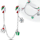 Sterling Silver 925 Christmas Theme Series Santa Claus Charm Carrying Gifts for Women Diy Bracelet Necklace Jewelry Making Gift
