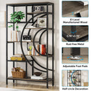 Tribesigns 71 inches Geometric Bookcase, 8-Tiers Bookshelves, Rustic Bookcase with Metal Frame, Freestanding Open Shelving