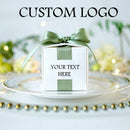 Custom Logo Wedding Favors Gift Box With Ribbon Candy Boxes For Christening Baby Shower Birthday Event Party Supplies