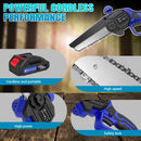Mini Chainsaw Cordless 6-Inch Handheld Small Chain Saw with Battery, Blue 21V Battery Powered Portable Electric Mini Chainsaw with Safety Lock for Courtyard Garden Household Tree Branch Trimming（Installed and ready to use i