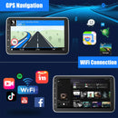 ESSGOO 10英寸安卓14 4+64G 无线Carplay车载音响 可旋转触摸屏 1 DIN GPS导航 蓝牙 FM RDS WIFI USB EQ SWC 麦克风