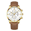 Business Men's Watch Brand Luxury Male Quartz Watches Minimalist Casual Leather Strap Digital Calendar Wristwatch Men Clock
