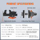 SucceBuy Bench Vise 4.5" 6" 6.5" Multipurpose with Swivel Base Anvil Heavy Duty Cast Iron for Drilling, Conduit Cutting, Sanding