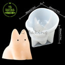 1个 可爱猫咪牛奶布丁硅胶模具 3D果冻巧克力慕斯模具 蛋糕装饰工具 DIY蜡烛肥皂模型烘焙用具