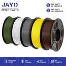 JAYO petg 3d printer filaments PETG 5Rolls 1.75mm Mixed Color Bubble Free FDM 3D Printer Material for 3d pen refill 1.1kg/1rolls