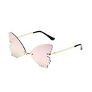 2022 Vintage Dragonfly Wings Sunglasses Fashion Rimless Women Clear Lens Eyewear Men Pink Sun Glasses UV400 Eyewear Female