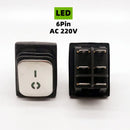 KCD4不锈钢防水船型开关 ON-OFF 4/6脚带灯电源开关 16A 250V/20A 125VAC