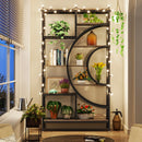 Tribesigns 71 inches Geometric Bookcase, 8-Tiers Bookshelves, Rustic Bookcase with Metal Frame, Freestanding Open Shelving