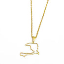 Anniyo Outline Haiti Country Map Pendant Necklaces Women Girls Ayiti Silver Color/Gold Color Jewelry Map of Haiti