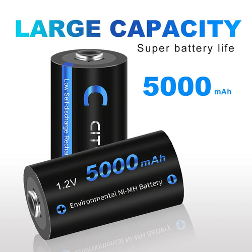 CITYORK 1.2V C Size Battery Ni-MH LR14 Rechargeable Batteriy For Gas Cooker Car Toy Flashlight Radio Low Self Discharge C Bateri
