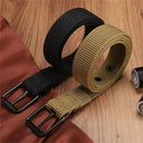 110/130cm Black Canvas Men's Belt Pin Buckle Leather Belt Women's Trendy Belt With Jeans Belt For Men Women Outdoor Sports Belt