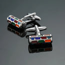 Luxury men's French shirt cufflinks classic round blue black stars rudder cuff buttons suit accessories jewelry gifts wholesale