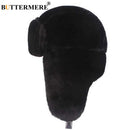 BUTTERMERE Fur Caps Women Bomber Hats Pink Winter Hat Russian Female Thicker Warm Solid Soft Windproof Ear Flap Ushanka Hat 2022