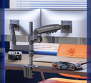 NB H180 Double monitor desk Holder Arm Gas Spring Full Motion 17"-27" LCD TV Mount ergonomic dual arm clamp bracket 2-9kgs each