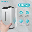 AIKE 1100毫升自动洗手液皂液器不锈钢壁挂式浴室洗手液分配器