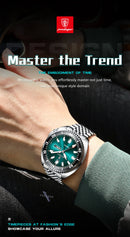POEDAGAR Luxury Brand Men Clock Date Week Fashion Quartz Male Wristwatch Luminous Waterproof Stainless Steel Men's Watches Reloj