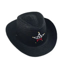 Kids Western Cowboy Hat Retro Sheriff Cap Sunscreen With Wind Rope Hat Boys Girls Horseback Riding Tourism Fishing Sunshade Cap