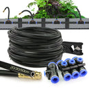 Black 20cm Bendable Brass Nozzle DIY Mist Spray Kit for Garden Courtyard Plants Automatic Atomizing Cooling System 3/8" Hose
