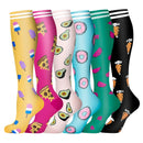 6 PAIRS Compression Socks Flowers Animal Fruit for Men Women Running Nurse Socks Nurses Sport Ladies Lady Womens Running