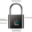 Keyless USB Charging Door Lock Fingerprint Smart Padlock Quickly Unlock Zinc Alloy Metal Self-imaging Chip 20 Fingerprints