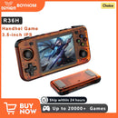 BOYHOM New R36H Handheld Game Console 3.5-inch IPS Screen Linux RK3326 Retro Video Games Player 3000 mAh 64G 10000+ Classic Game