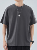 High Quality 100% Cotton T shirts Man 2025 Summer Casual Tees Solid color Couple Oversized t shirts Black White Grey Sports Tops