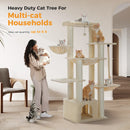 Multi-Level Cat Tree with Scratching Posts, Cozy Condo, Super Large Perch, Deep Hammocks, Tall Cat Tower for Indoor Adult Cats