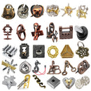 1pc Classic IQ Metal Brain teaser Magic Baffling Puzzle Brainstring Jigsaw Game Unlocking Unlooping Novel Toy for Children Adult