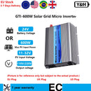 Y&H 600W 并网太阳能逆变器 MPPT 纯正弦波 微型逆变器 24V 36V 电池 11-32V 光伏输入 交流120V/220V 太阳能电池板 家用系统